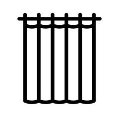 Curtain icon in black, outline style and transparent background