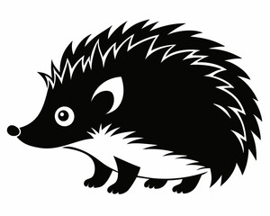 Hedgehog silhouette vector icon,Hedgehog silhouette