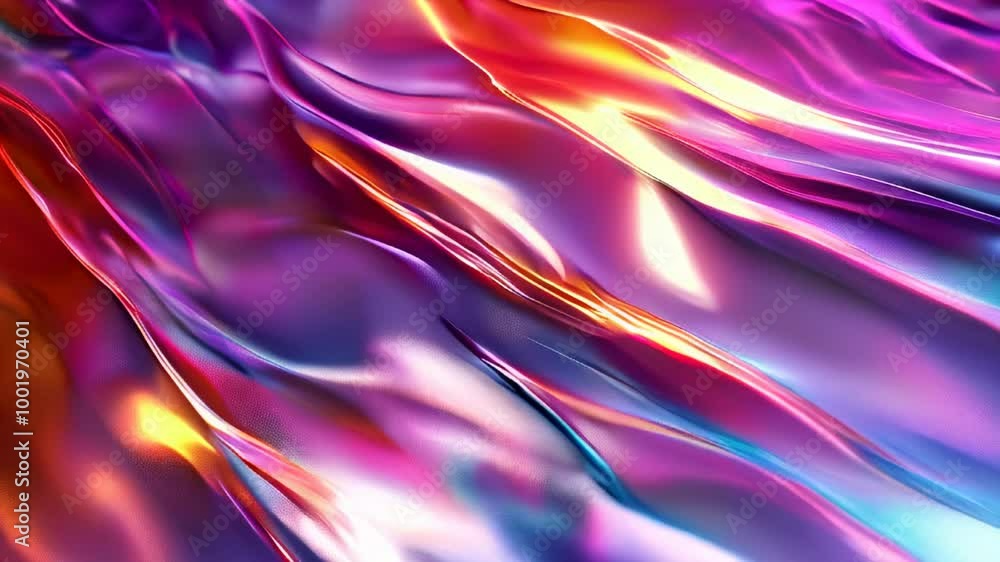 Poster a vivid abstract background with a dynamic flow of purple and orange colors.