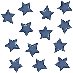 Blue star illustration pattern on transprent background. Wallpaper, background, border, fabric, kids