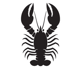 Lobster Silhouette Vector, Shrimp silhouette, Fish vector