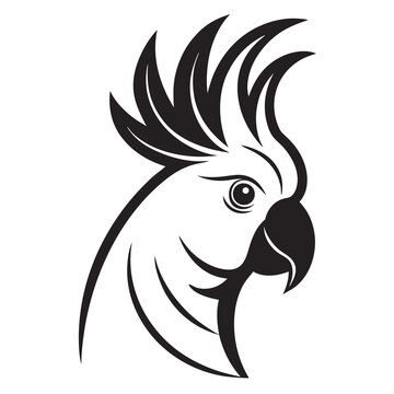 recommend clip art: Cockatoo bird head silhouette vector illustration