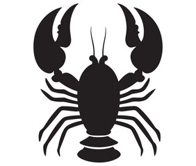 Lobster Silhouette Vector, Shrimp silhouette, Fish vector