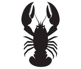 Lobster Silhouette Vector, Shrimp silhouette, Fish vector