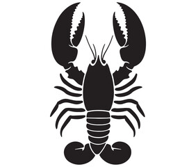 Lobster Silhouette Vector, Shrimp silhouette, Fish vector