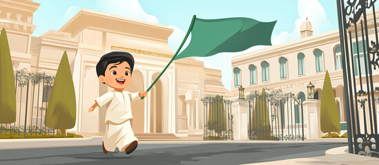 Mawalid Un Nabi, Eid Meelad Un Nabi, Islamic Celebration Day Concept, Born Of Prophet Muhammad, 12 Rabi Ul Awal, Vector Illustration, Generative Ai