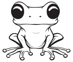 Tom jerry style frog cartoon, Outline frog, Frog colouring page for kids