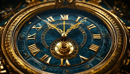 Fototapeta premium Intense Close-up of New Yearâ€™s Eve Countdown Clock Ticking to Midnight in Dramatic Detail