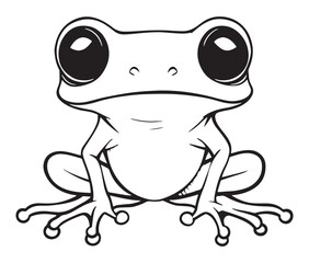 Tom jerry style frog cartoon, Outline frog, Frog colouring page for kids