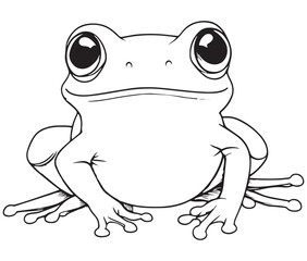 Tom jerry style frog cartoon, Outline frog, Frog colouring page for kids