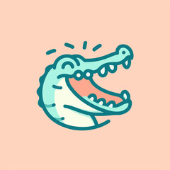 Funny crocodile laughing vector illustration