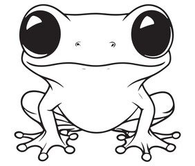 Tom jerry style frog cartoon, Outline frog, Frog colouring page for kids
