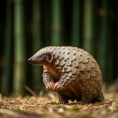 The pangolin is the only mammal covered in scales. It uses its long tongue to eat ants and termites. 