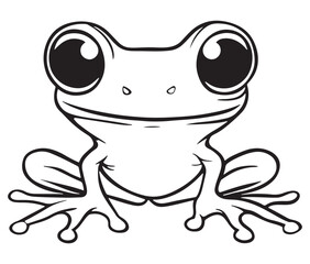 Tom jerry style frog cartoon, Outline frog, Frog colouring page for kids