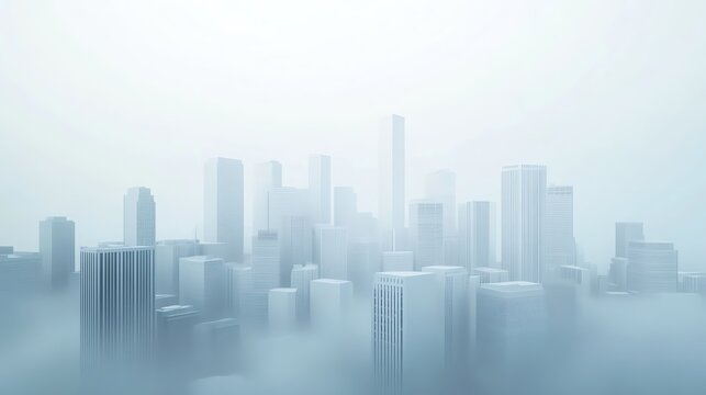 surreal white minimalistic city