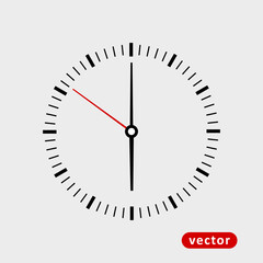 Classic and simple clock icon vector 