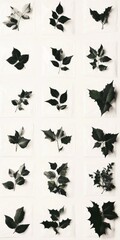 Fototapeta premium Elegant Overhead Botanical Flat Lay Featuring Festive Foliage on Soft Cream Background