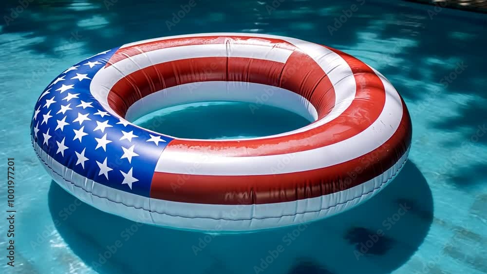 Poster american flag inflatable pool float for summer fun generative ai