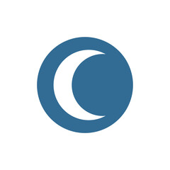 Moon Icon In Circle Button. Icon for Website or Mobile Phone