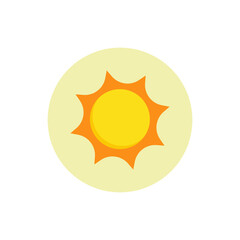 Simple Sun Icon in Circle for Web Design