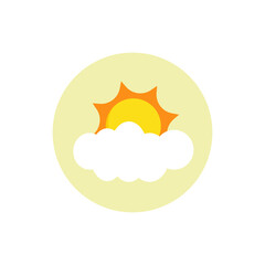 Sun in circle icon islolated on white background