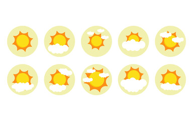 Sun in circle icon islolated on white background