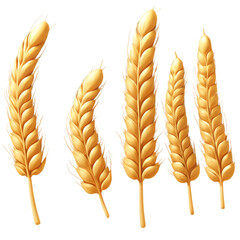 Rustic Wheat Bundle: A rustic bundle of wheat grains attached to textured, earthy stems, emphasizing a farm-to-table aesthetic.