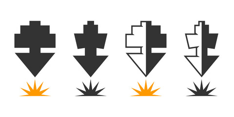 Laser Cutting logo design, laser cutting vector, vintage laser cutting