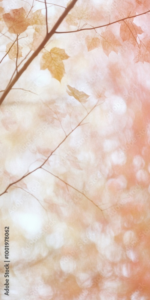 Poster autumn abstract background with iridescent effects in holographic style