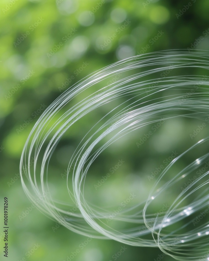 Poster abstract circular patterns on green background symbolizing sustainability and eco design