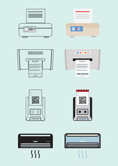 Printer Icon Design, color and black Icon