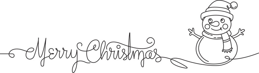 Snow man line art style vector eps 10