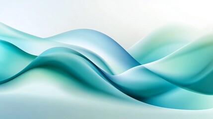 Obraz premium Abstract blue and green wavy pattern on a white background.