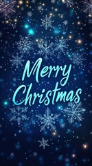 A serene winter night featuring glowing Christmas wishes among twinkling stars and snowflakes