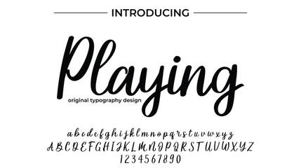 Playing Font Stylish brush painted an uppercase vector letters, alphabet, typeface