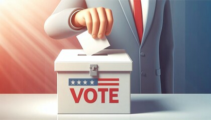 Elections and ballot boxes. People are submitting their ballots into the ballot boxes.