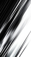 Sharp diagonal lines in black and white create a bold visual effect and energetic composition