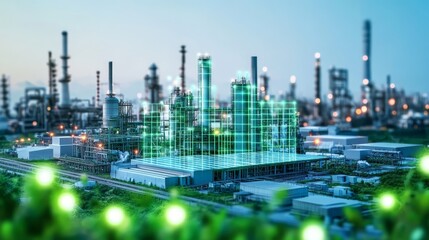 Fototapeta premium Innovative Smart Factories Embracing Renewable Energy and Green Technology for Sustainable Production
