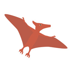 Pteranodon, Dinosaur icon, cute cartoon illustration © KY