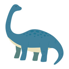 Brontosaurus, Dinosaur icon, cute cartoon illustration.