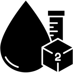 Type 2  Diabetes Icon. High Blood Sugar Pictogram Graphic Illustration. Isolated Simple Solid Icon For Infographic, App and Web Button.