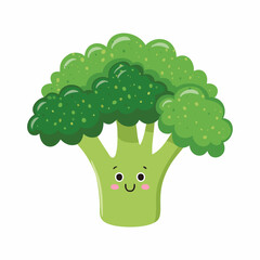 Broccoli Vegetable Cute Cartoon Fresh Animation Kawaii Healthy Character

