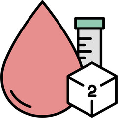 Type 2  Diabetes Icon. High Blood Sugar Pictogram Graphic Illustration. Isolated Simple Filled Line Icon For Infographic, App and Web Button.