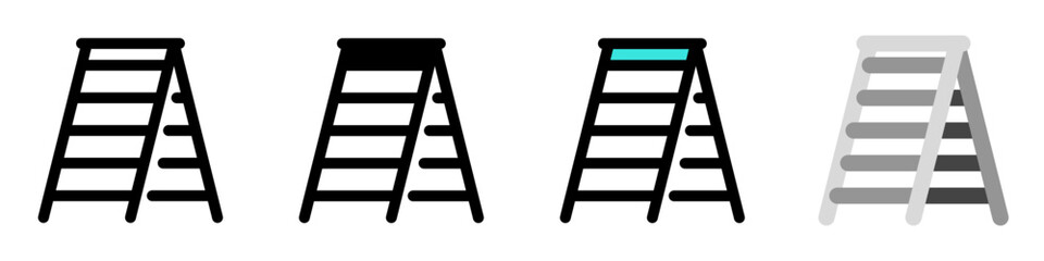 Editable folding ladder, step, stepladder vector icon. Construction, tools, industry. Part of a big icon set family. Perfect for web and app interfaces, presentations, infographics, etc