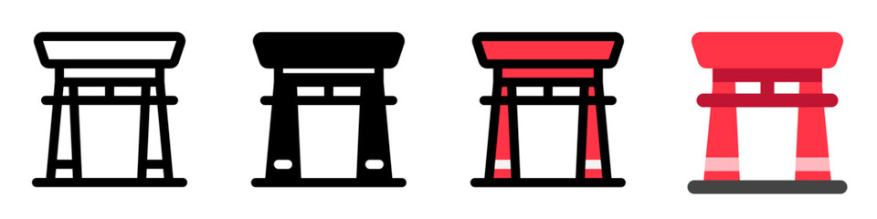 Editable shrine, gate, vector icon. Landmark, monument, religious, cultural, building, architecture. Part of a big icon set family. Perfect for web and app interfaces, presentations, infographics, etc