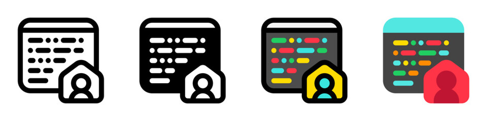 Editable in house programmer, website, coding vector icon. Remote work, job, profession, freelance. Part of a big icon set family. Perfect for web and app interfaces, presentations, infographics, etc