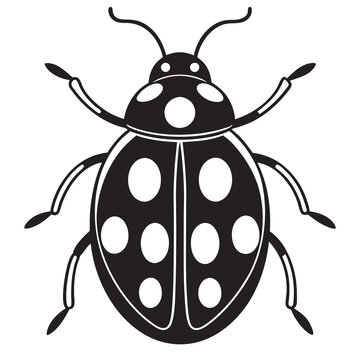 recommend clip art: Ladybug silhouette vector on a white background