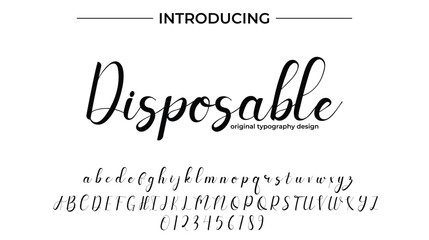 Disposable Font Stylish brush painted an uppercase vector letters, alphabet, typeface
