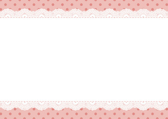 横長レース×ドット(ピンク)