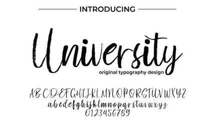University Font Stylish brush painted an uppercase vector letters, alphabet, typeface